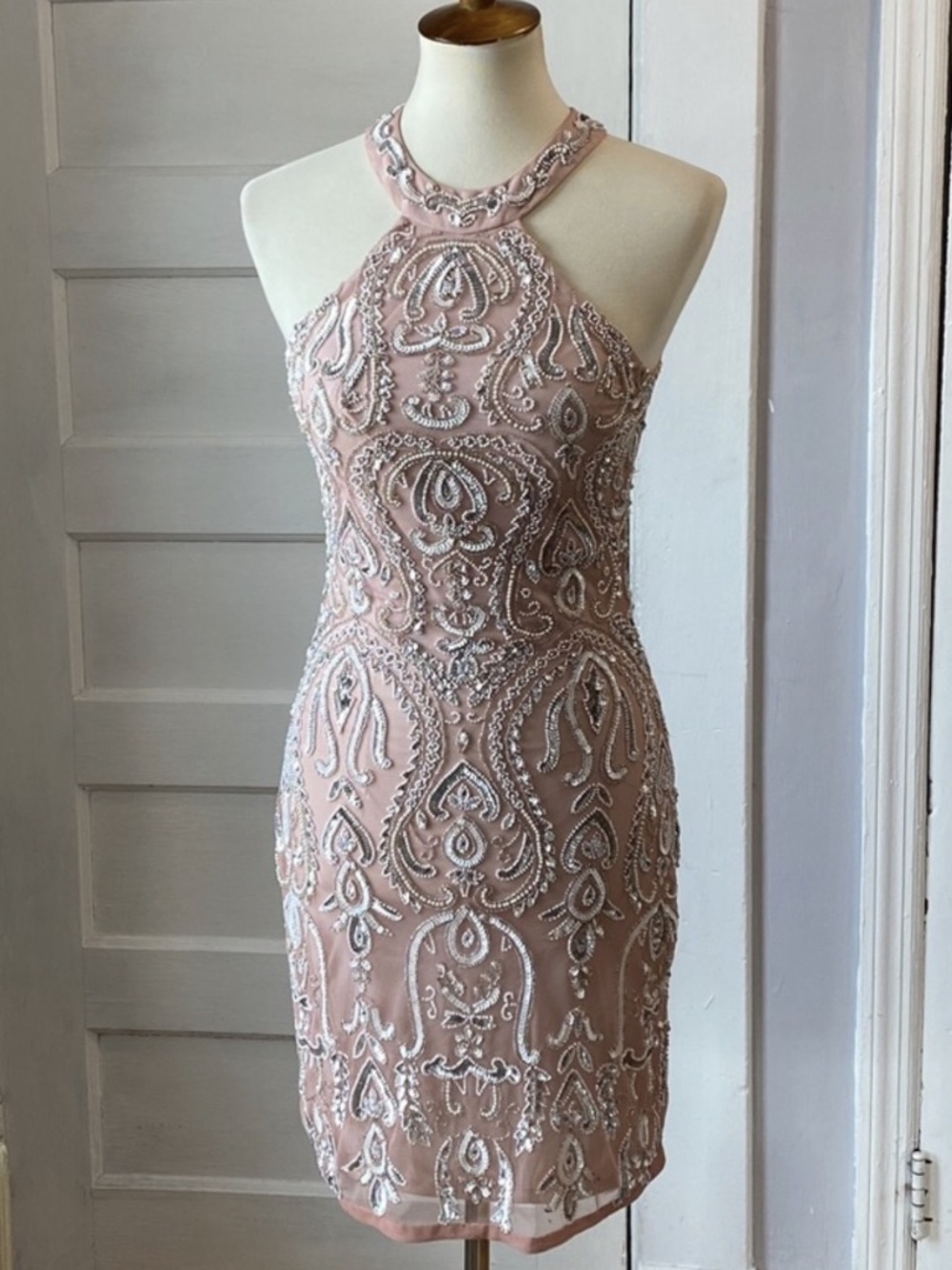 Scala beaded pink dress